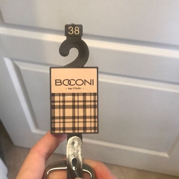 NWT MSRP $95 BOCONI Leather Belt Black Men's Size 38 - Picture 4 of 9